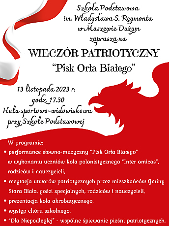 plakat Wieczór Patriotyczny www
